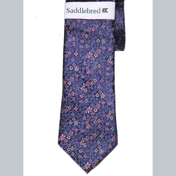 Saddlebred Floral Tie Silk Blend Multicolor Floral Men's - Picture 1 of 1